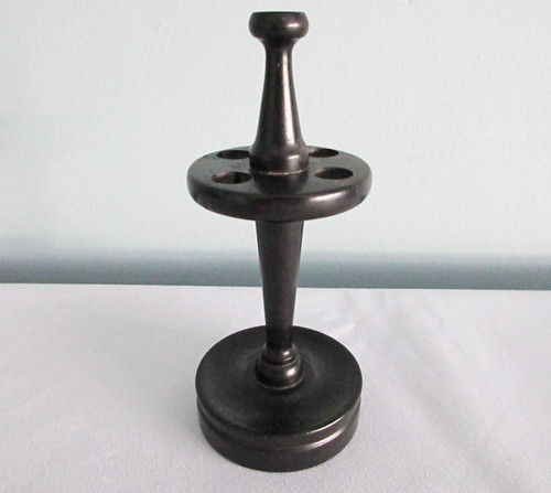 Antique ebony hat pin stand - hat,