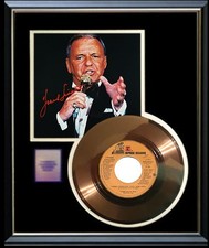 FRANK SINATRA NEW YORK NEW YORK GOLD RECORD W- PRINTED SIGNED AUTOGRAPHED RARE!