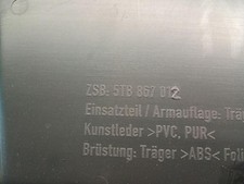 5TB867012 front door trim rh