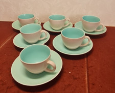 Poole  Seagull and Ice Green  Cup and Saucer x 6