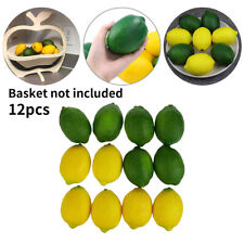 12x Artificial Plastic Mini Lemons Faux Lemon Fruit Crafts Wedding Home Decor UK