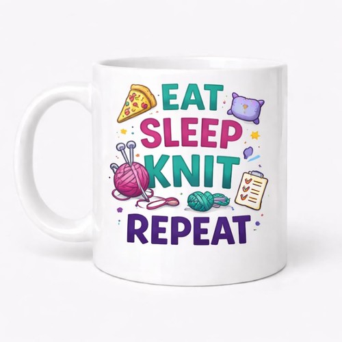 Knitting ceramic mug - ceramic, brew