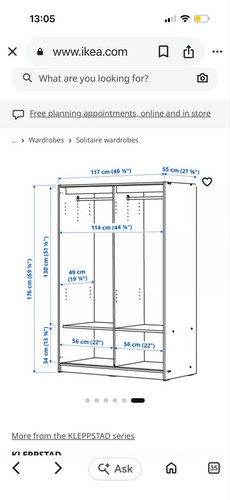 Ikea kleppstad white door - white, 2