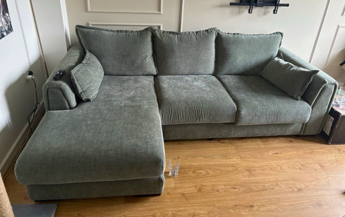 Grey fabric corner sofa with - grey,
