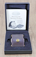 Dalvey Traveller Travel Alarm Clock  - Leather / Brass - Boxed