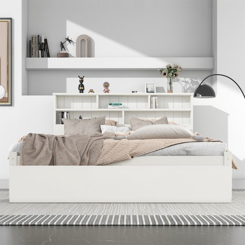 4ft6 double wooden bed - double,