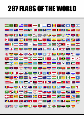 Flags the world poster - flags,