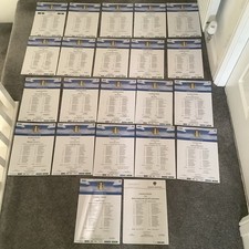 FULL SET OF 22 LEEDS UTD CHAMPIONSHIP/FA CUP COLOUR TEAM SHEETS 2010/11 SEASON