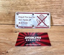 TOYOTA MR2 TURBO SW20 REV 1 / 2 3SGTE EXHAUST MANIFOLD HEAT SHIELD WARNING BADGE