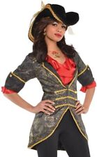 Pirate Jacket Black Womens Medium Fancy Dress Costume Party Acessory
