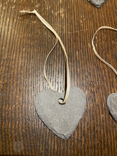 Blank welsh slate hearts - blank,