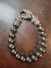 STEPHEN WEBSTER HEMATITE BRACELET RAVEN CLASP .925 STERLING SILVER