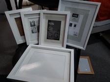 BundleOf 7 White Framed Photo Frames , Different Sizes
