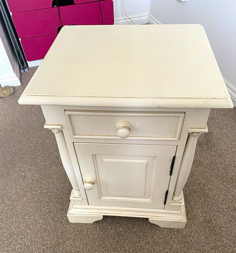White painted bedside table - white, 1