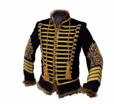 Men's Napoleonic Hussar Wool Military uniform jacket Highland Jacket
