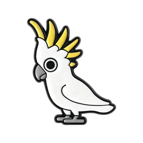 White cockatoo bird with funky - white,
