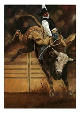 Bull Rodeo Graphic Print Poster Home Interior Wall Art Picture Decoration A4