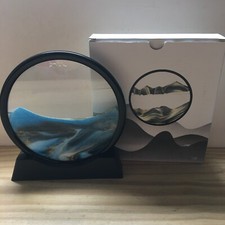 Art Moving-Sand Frame Sand Painting Glass 3D Sandscape in Display Flowing W/ Box