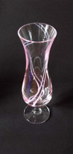 Caithness Glass Vase Pink & White Swirls.