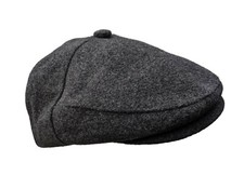 Grey Mens Wool Flat Cap Bunnet