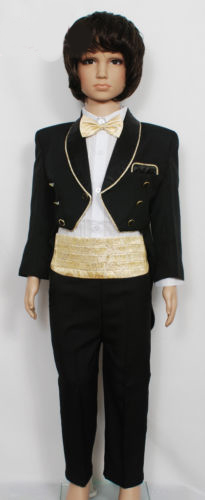 Boys black tuxedo dinner - black,