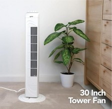 Tower Fan Igenix  30" Oscillating 3 Speed 2 Hr timer Auto shutoff DF0030 White