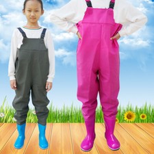 Kids Boy Girls Chest Wader Waterproof Trousers Boots Fishing Outdoor Camouflage