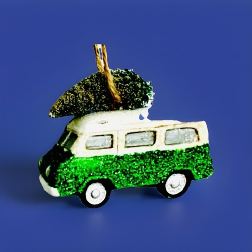 Retro christmas ornament - retro, car