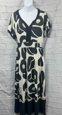 Trend Depose Captain Tortue Midi Almost Maxi Dress Size 10 Black Cream & Beige