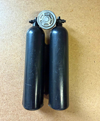 Vintage black plastic - vintage, double