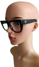 PRADA VPR A03 Eyewear Clear Lens, Black, 52-18  140 Black