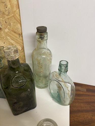 Vintage glass bottle - glass,