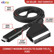 SCART To HDMI Converter Audio Video Adapter For HDTV Sky Box STB Plug HD TV DVD