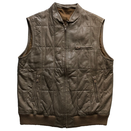 Vintage brown leather vest - brown,