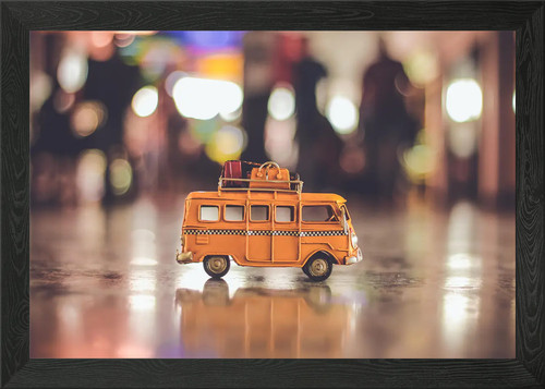 Bus mini blur framed wall - framed,