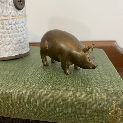 Vintage small brass pig - vintage,