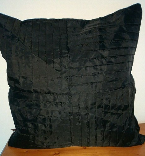 Black faux silk taffeta - faux,