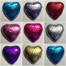 Chocolate Love Hearts Foil Wrapped - Wedding Gifts Valentines Chocolate Treats