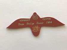 caravan plastic plaque - somerset centre . steps bridge easter 1984