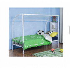 Kids Football Goal Metal Post Football Bed Frame White