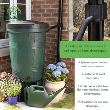 Diverter Kit Water Butt Rain Water For Square 65mm & Round 68mm Downspout