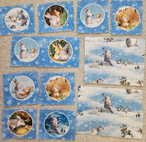 Rabbut christmas fabric panel - fabric,