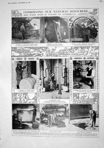 Old 1916 waste wood - waste, rotary