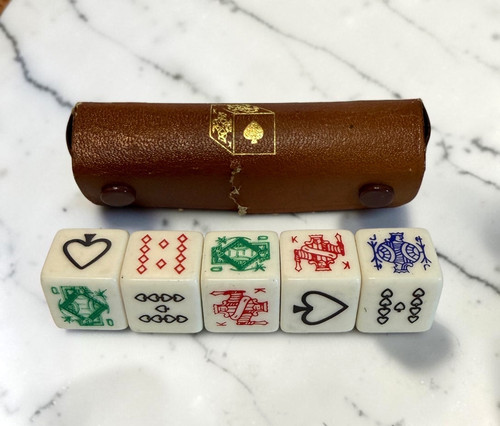 Vintage dice travel set poker - travel,