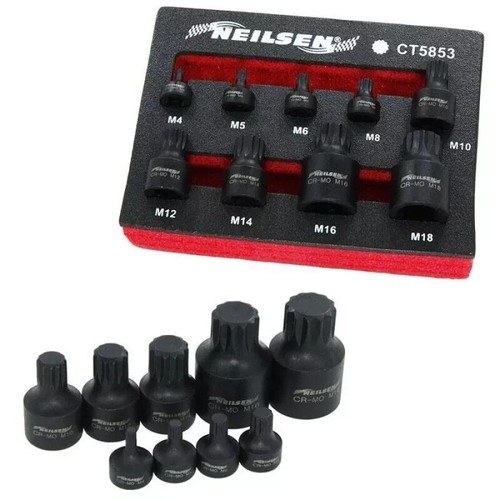 9pc stubby impact spline - stubby, bit