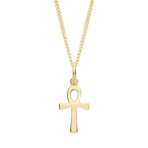 9ct yellow gold silver - 9ct, ankh