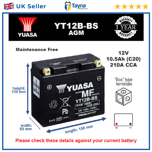 Genuine yuasa yt12b high - genuine, yt12b-bs