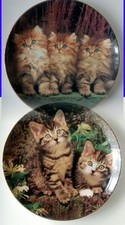 'PURRFECT PORTRAITS- A SET OF KITTEN-THEMED PLATES - EACH PLATE 8 INCHES (20CMS)