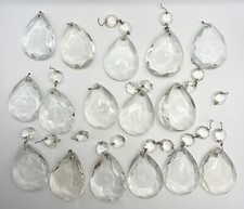 Crystal Glass Chandelier Prisms Pear Tear Drop Large 6cms 2.5" Lot of 15 CRAFT