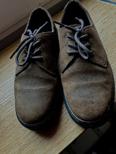 Dr. Martens Zavala Lo Brown Suede Leather Oxford Platform Shoes Women's UK4 VGC